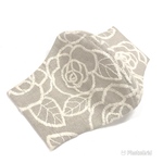 機能アップ☆冬用立体マスク　薔薇柄刺繍レース　ベージュ色　選べる抗菌ガーゼ