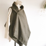 1点のみ〜𝓃ℯ𝓌 𝒾𝓉ℯ𝓂カーディガンのように羽織るベスト風ショール/khaki