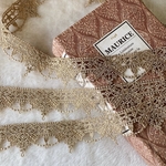 ＊再入荷＊1m 豪華 金糸 リボン模様 刺繍 レース ブレード ゴールド BK201122 ハンドメイド 手芸 素材 材料