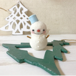 羊毛フェルト　雪だるま