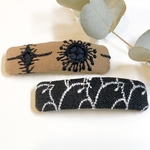 《6㎝スクエア型》ミナペルホネンஐ 刺繍のパッチンピン 2点セット 