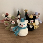 雪だるま⛄️型のねこのあみぐるみ