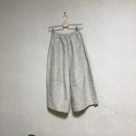 グレージュ　コットン細畝　切り替えバルーンパンツ