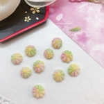 小さな 和菓子  セット 練り切り 花 ミニチュア ドールハウス  雑貨 小物  樹脂 粘土  パーツ　3