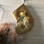 クリスマスオーナメント　わくわくクリスマスの刺しゅう