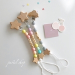 pastel holder 彫刻名入れおしゃぶりホルダー＊歯固めホルダー