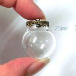 ◆送料込み！◆丸いガラスの小瓶(ガラスドーム) 25mm 2個