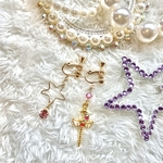 ☆まほうのステッキ　アシメントリーイヤリング(ピアス)