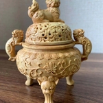 仏具　木彫　香炉　ツゲ