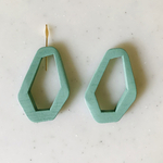 Light Blue Wood Geometric Hexagon Pendant Tops