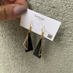 【-lensa-お試しキャンペーン】ブラックウッド ゴールド シンプルピアスlensa 