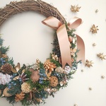 再販+*:*Christmas*:*+   クリスマスリース   ゴールドミックス   プリザーブドフラワーリース