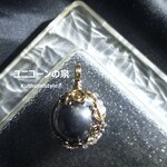 ヘマタイト・スフィアペンダント（ワイヤージュエリー☆ワイヤーアクセサリー☆ワイヤーラッピング天然石ネックレス☆KuthumistyleⓇ☆クツミスタイル）