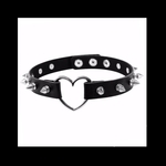 再販 【Heart@spike_leather チョーカー ネックレス。】ハート スタッズ 刺 スパイク ブラック ゴスロリ 闇 モード ゴシック チョーカー レザー 病みかわいい パンク ロック