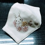 【ニットマスクシリーズ】冬のやわらかニットマスク うさぎちゃん ピンク