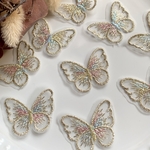【8個】刺繍オーガンジー蝶々レース