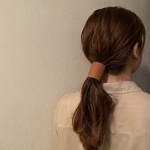 ハンドメイド　本革レザー　ヘアカフス ポニーフック