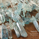 Aqua Apatite　穴あき 細長タイプ クオーツ＊水晶 5個