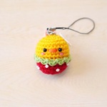 イチゴひよこ♡あみぐるみストラップ