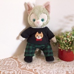 ジェラトーニ　羊毛ネコちゃん刺繍付き黒パーカーセット　紺白パンツ　コスチューム