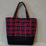 黒猫のトートバッグ(赤)