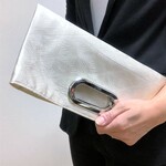 帯ﾘﾒｲｸ★シンプルなのにゴージャスな2wayクラッチバッグ／スクエアバッグ／パーティーバッグ／バッグインバッグ／81