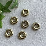 【6個】ヴィンテージ  アクリルフープパーツ　ビーズ  ライトゴールド
