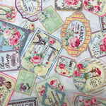 ❤︎2410-13Ａ♥　112ｃｍ×50ｃｍ～　❤︎  ホワイト系　薔薇柄　生地　キルトゲイト　❤︎