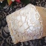 【新作❤️】豪華　レースマスク　お花　ゴールド&ベージュ　ラッセルレース　冬用マスク　刺繍　刺繍マスク　レース　マスク　おしゃれマスク　結婚式　冠婚葬祭　成人式　卒業式　入学式　バレンタイン　