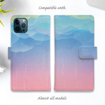iPhone14/iPhone14Plus/iPhone14Pro/iPhone14ProMax/iPhoneSE3/iPhone13/手帳型ケース 雨 虹色の雨がふる空