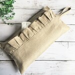 ボックスティッシュカバー リネン フリル  ナチュラル 可愛い 上品