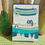 《ペンギンとおうちの可愛いクリスマスカード》