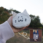 内ポケット付 猫顔エコバッグ まゆねこ