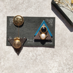 ヴィンテージ ボタンのtriangle pierce/earring