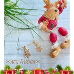 No.P228 Xmasシーズンピアス 雪の結晶 冬ピアス