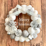 送料無料♡再販♡クリスマスリース♡毛糸玉リース♡