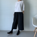 ゆったり楽ちんワイドパンツ　黒