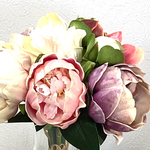 1束、カラーミックスの牡丹の花束、アーティフィシャルフラワー,フラワーアレンジメント,ウェディング,ブライダル小物,花束,クリスマス,お正月アレンジインテリア