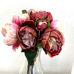 1束,赤とピンクの牡丹の花束,赤とピンク,アーティフィシャルフラワー,フラワーアレンジメント,ウェディング,ブライダル小物,花束,インテリア