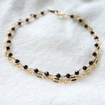 14kgf 森の案内人が残したブラックスピネルの道しるべ「ヘンゼルの小石ブレスレット」