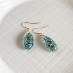 再✧*キラキラ✧*雫ピアス／イヤリング　ブルー✳︎ゴールド