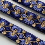 インド刺繍リボンᢂ インド刺繍/インドリボン/刺繍リボン/刺繍/リボン/シルクリボン/シルク/トリム/ブレード/ジャガード/ジャガードリボン/チロリアンテープ/レース/チュール/インド/チュールレース