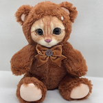 くまの着ぐるみ茶トラ猫ちゃん　羊毛フェルト　茶トラ　トラ猫　オーダー可　テディベア