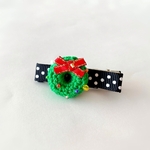 【新作☆Xmas限定】クリスマスミニミニリースのヘアクリップ（水玉ver.）