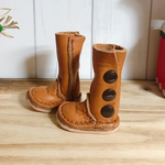八九寺様専用　ブライス ボタン風ロングブーツ  キャメル×こげ茶