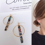 【EIMI】ゴールドフープ×マーブルスティック˚✧₊⁺˳✧༚＊ ピアス/イヤリング