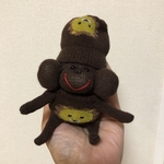 No.462 靴下ぬいぐるみ　ミニミニベビモン(真っ茶色)