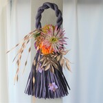 紫色のモダンしめ縄お正月飾り  