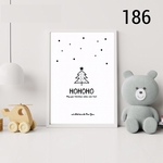 #186-HOHOHO! ⭐️A4      art  rab ポスター インテリア 北欧　クリスマス　北欧雑貨　アート
