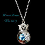 Princess Crown　Blue Rose3　オルゴナイトネックレス